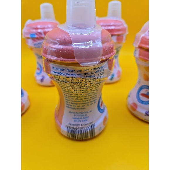 Lot of 5 Re-Play Recycled Soft Spout Sippy Cup - Peach 8 fluid ounces - Toddlers - Picture 3 of 3